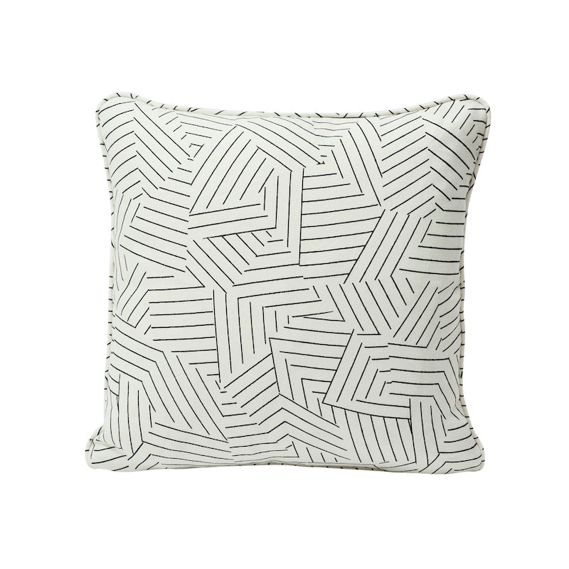 Deconstructed Stripe 20" Pillow Black & White