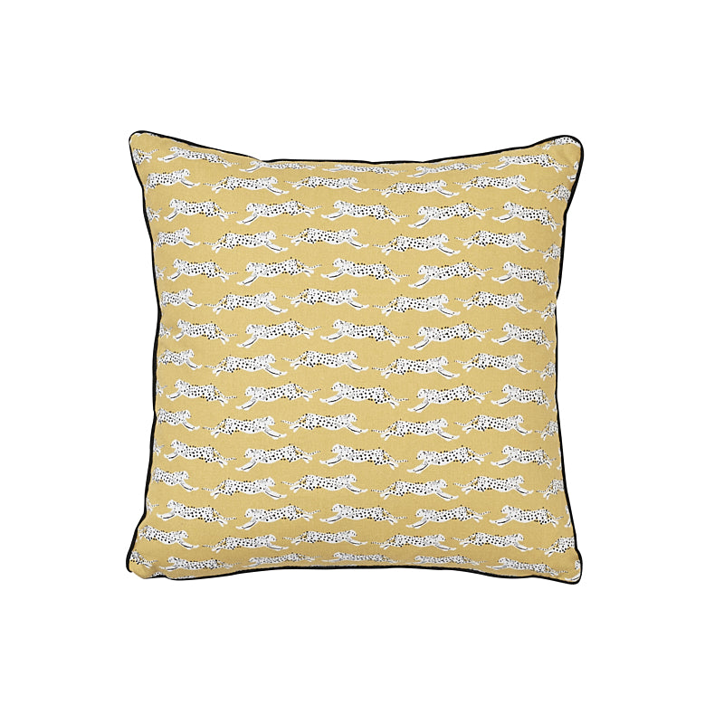 Leaping Leopards Pillow Yellow