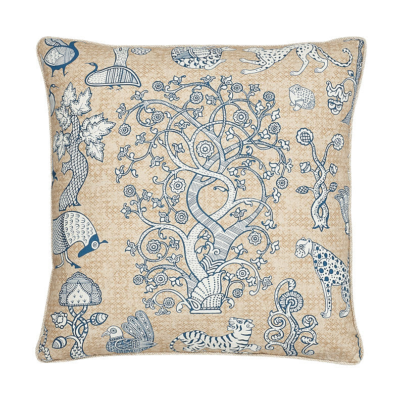 Animalia Pillow Blue & Natural