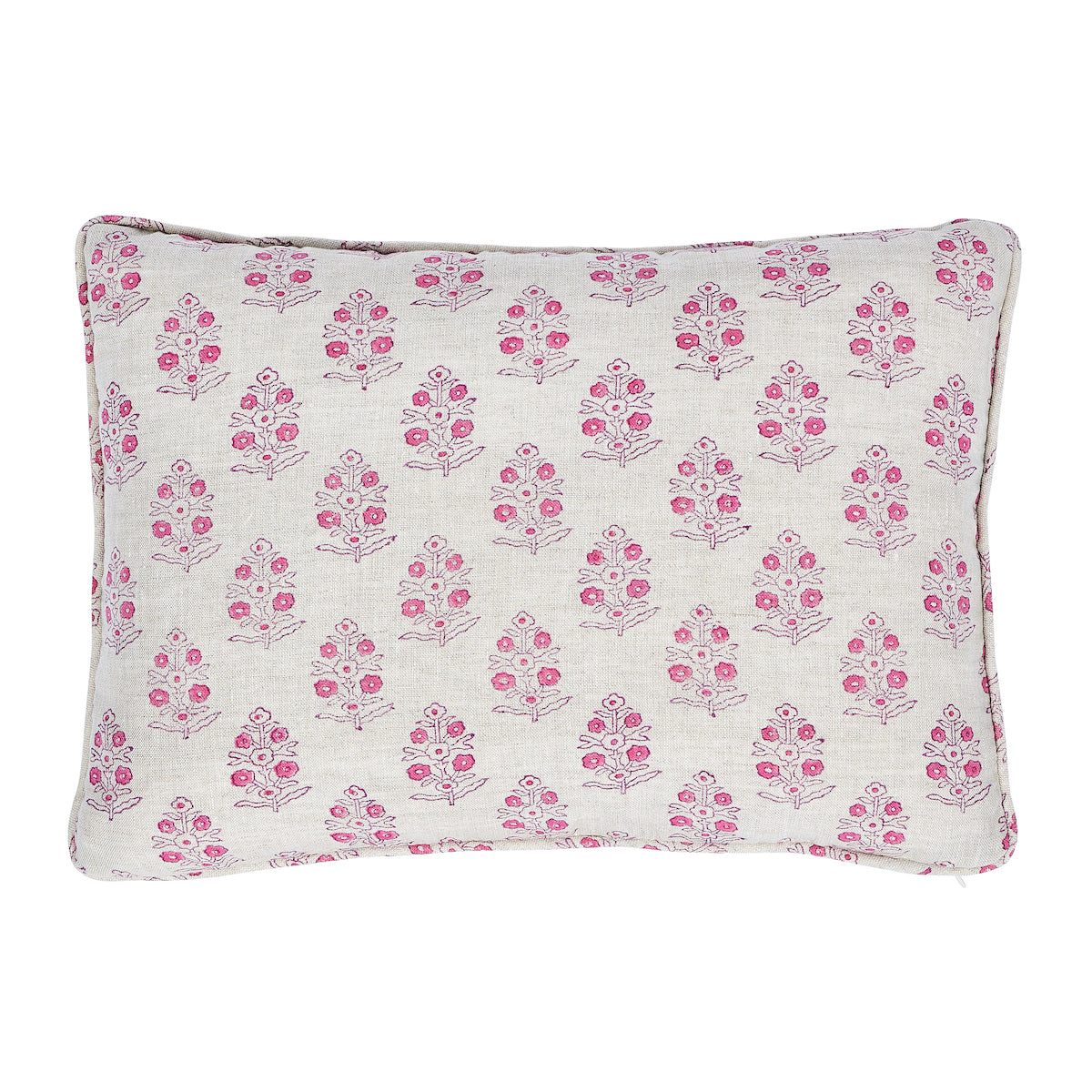 Aditi Hand Blocked Print Pillow Pink