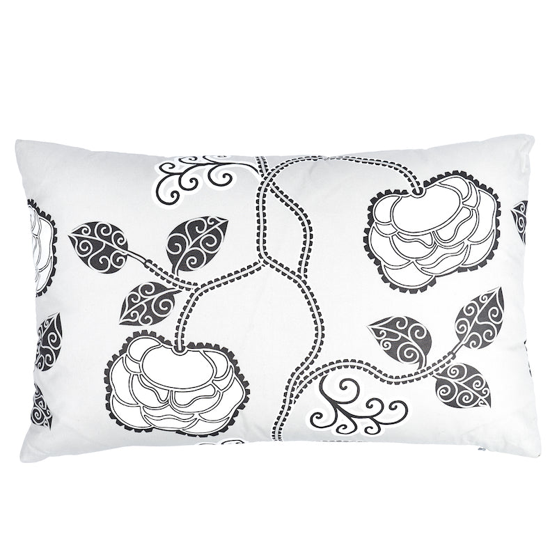 Queen Fruit Chintz Pillow Ebony Ivory