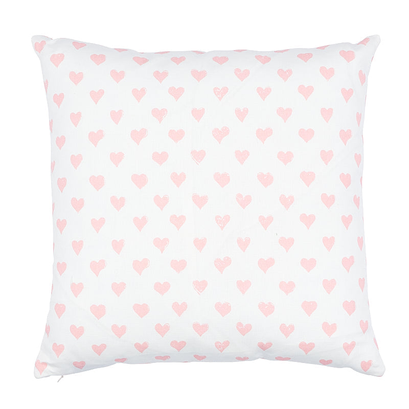 Hearts + Coffee Bean 18" Pillow Pink