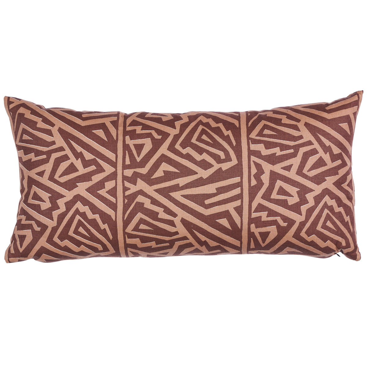 Jagged Maze Pillow Brown