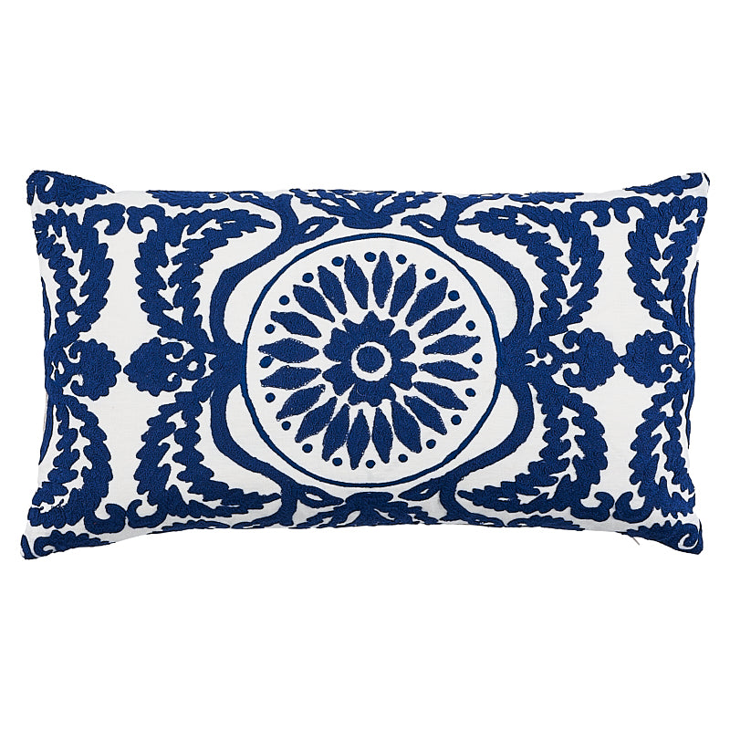 Castanet Embroidery Pillow Cobalt