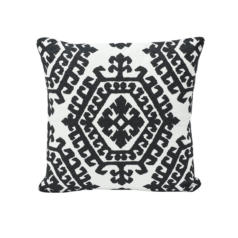 Omar Embroidery Pillow BLACK