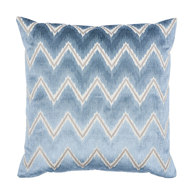 Chevron Velvet 18" Pillow Mineral