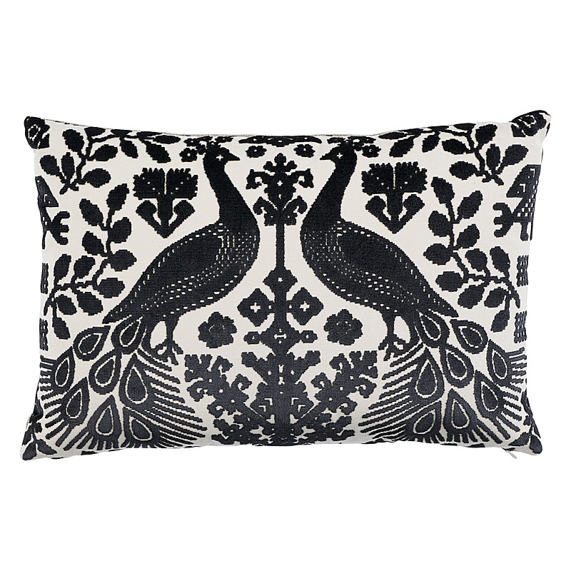 Pavone Velvet Pillow Carbon