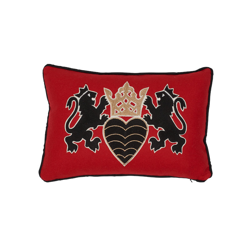 Lionheart Applique Pillow Black & Gold