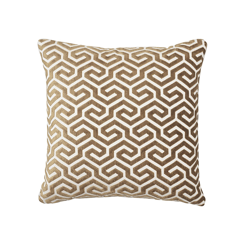 Ming Fret Velvet Pillow Bronze