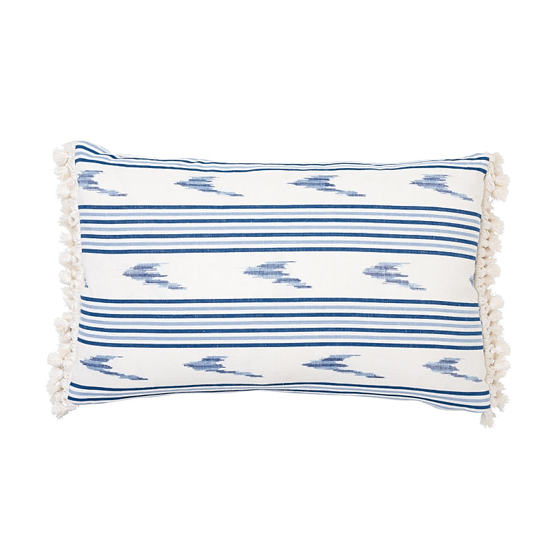 Santa Barbara Ikat Pillow Indigo & White