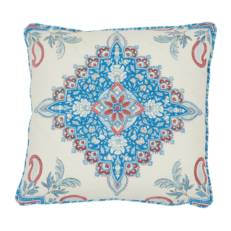 Montecito Medallion Pillow Red & Blue