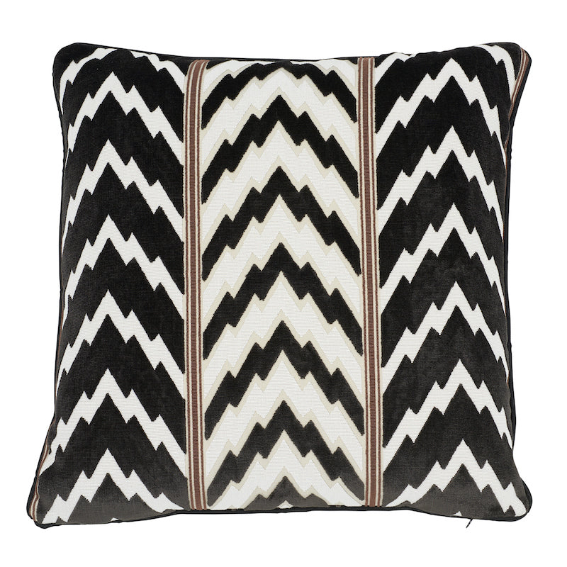 Florentine Velvet Pillow Black & White