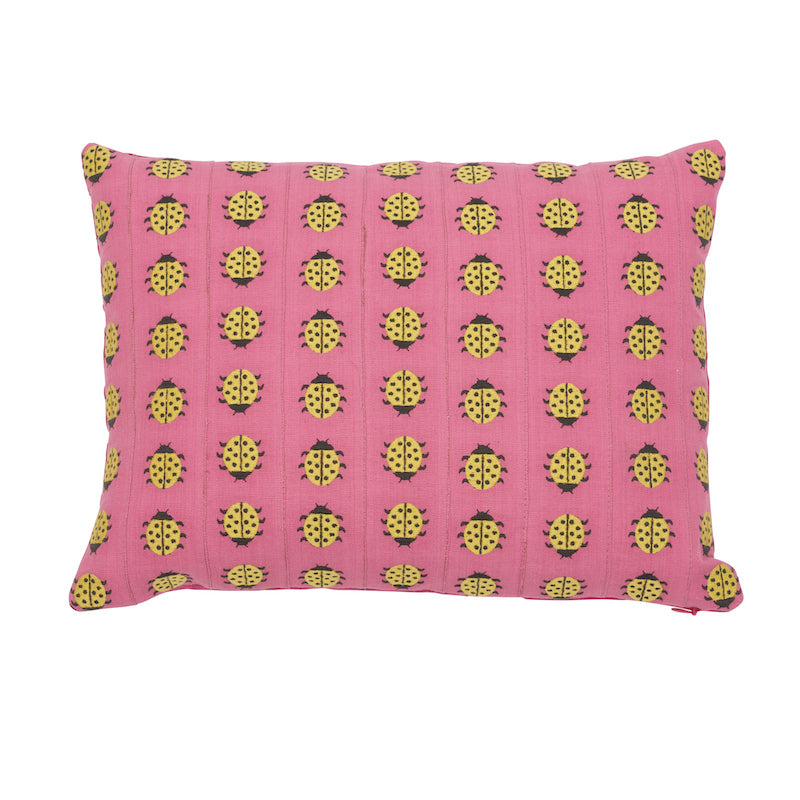 Ladybird Pillow Yellow & Pink