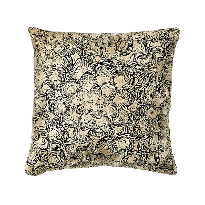 Lotus Embroidery Pillow Gold