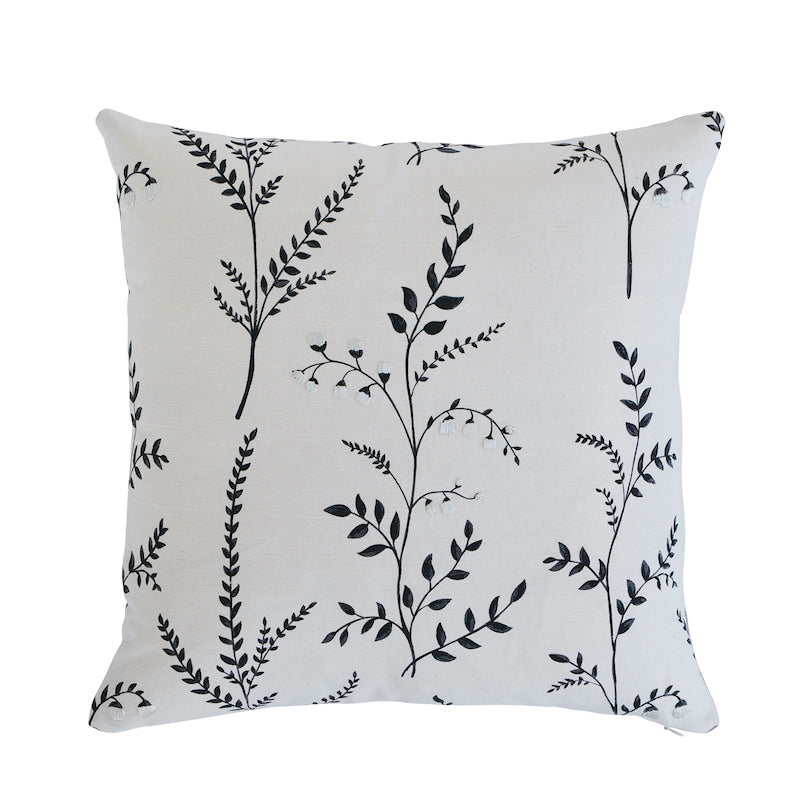 Cynthia Embroidered Pillow Black