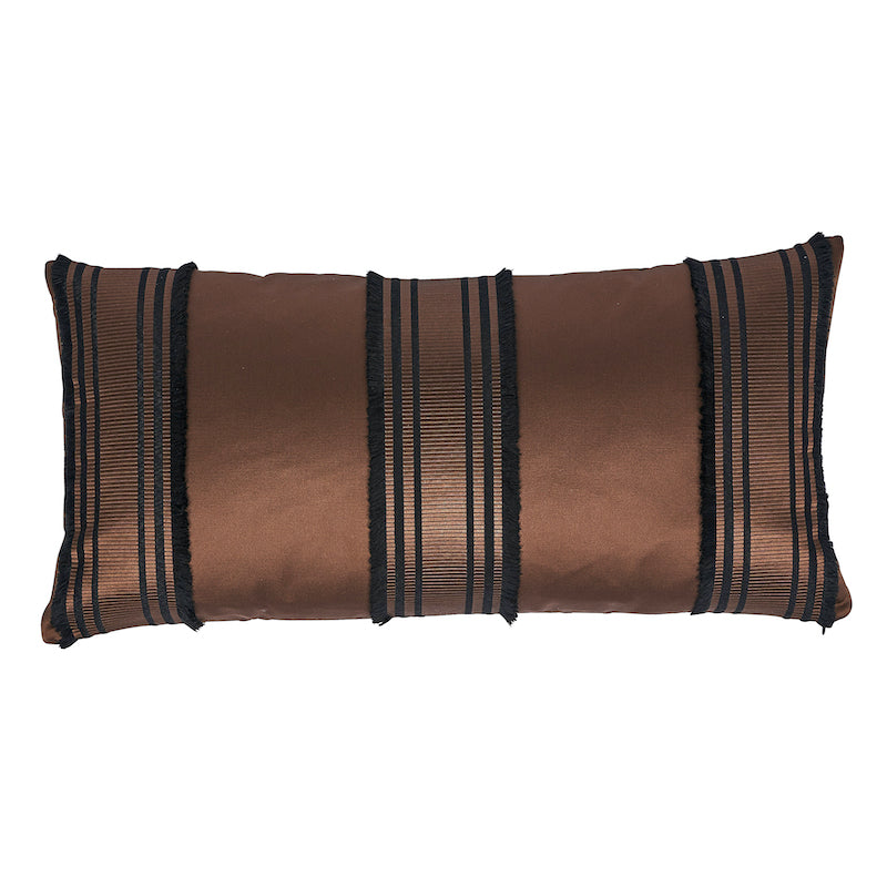 Senza Satin Stripe Pillow Brown