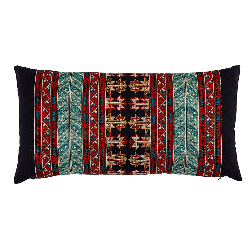 Vinka Embroidery Pillow Red & Black