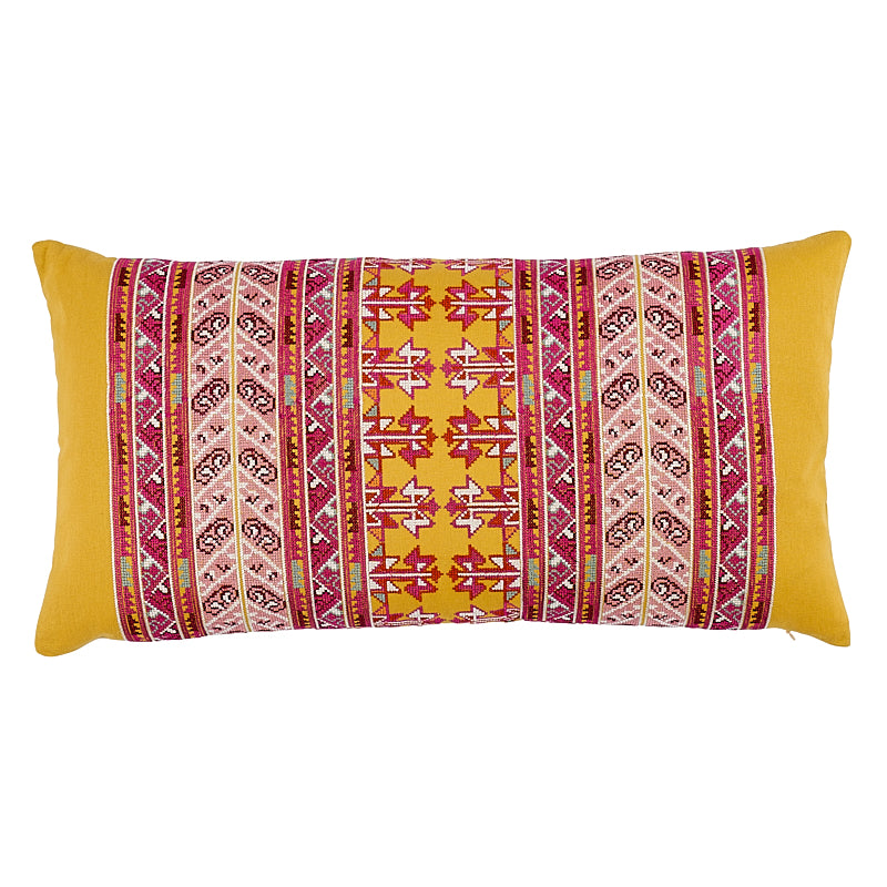 Vinka Embroidery Pillow Pink & Yellow