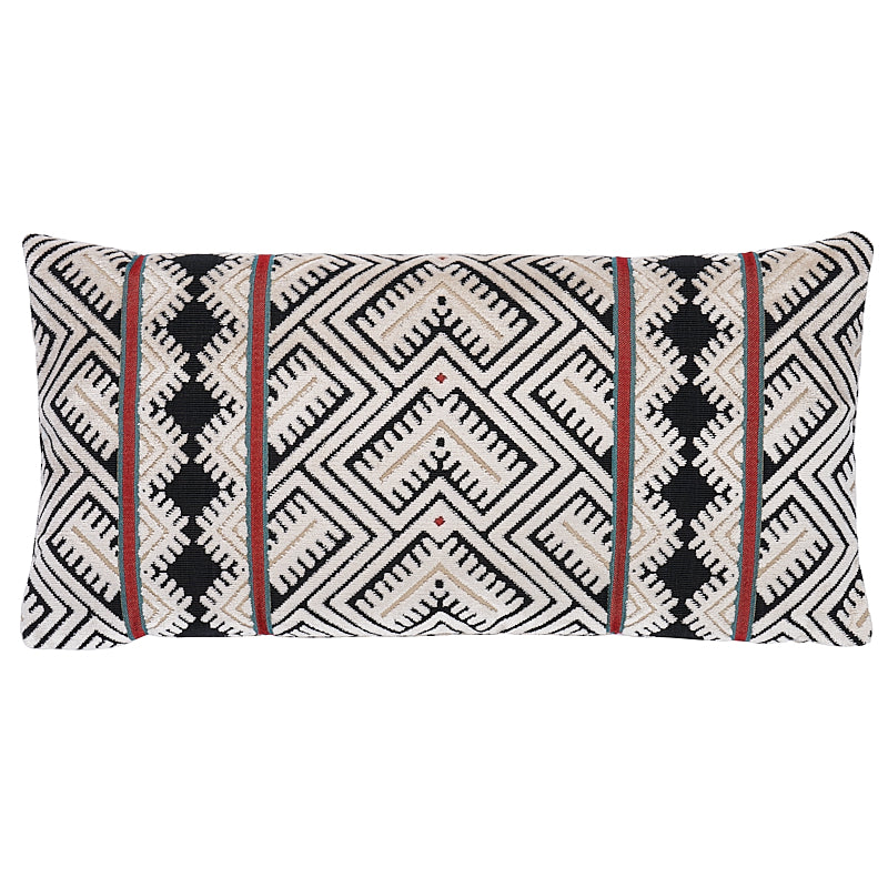 Parvin Velvet Pillow Black & Ivory