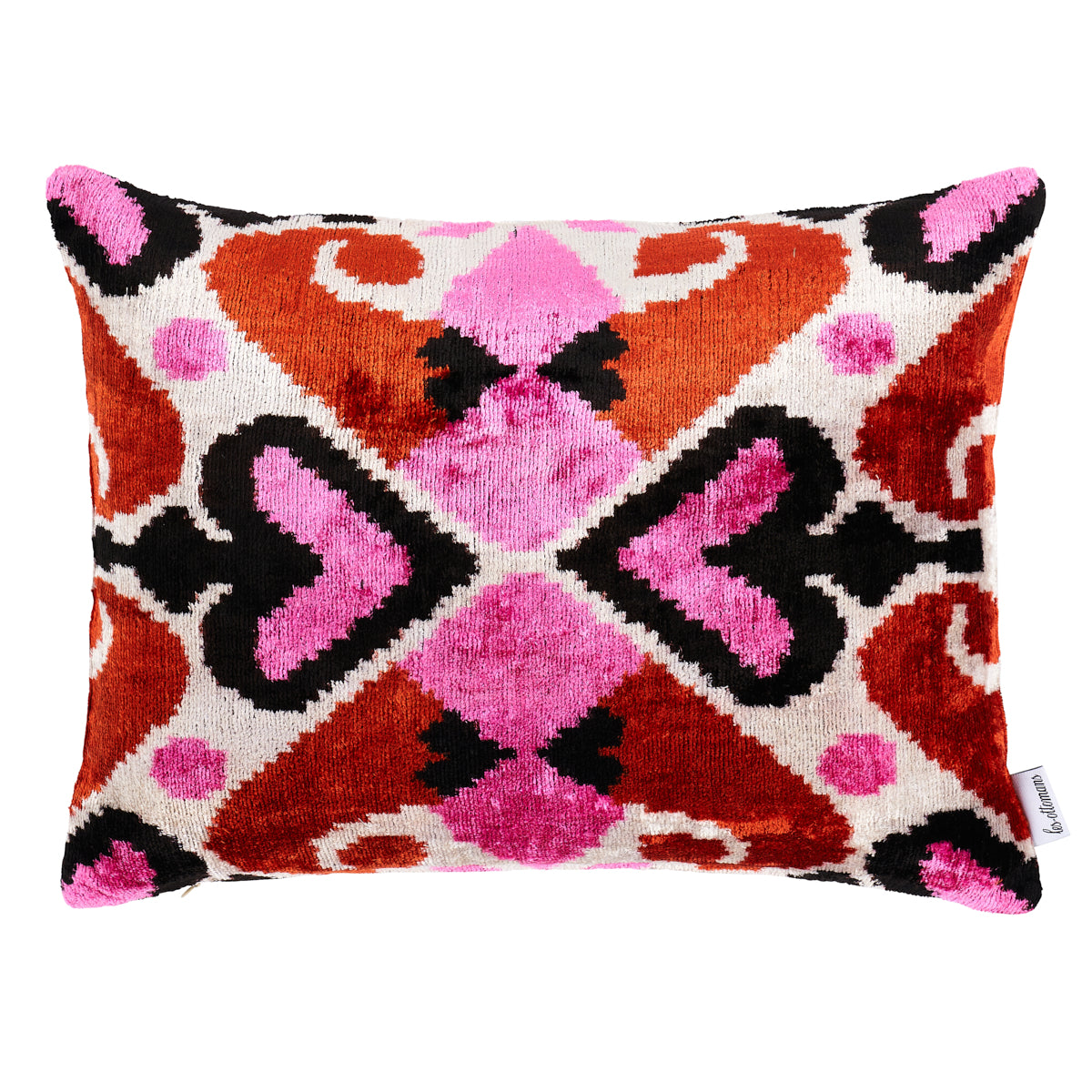 Adana Silk Velvet Pillow Pink & Orange