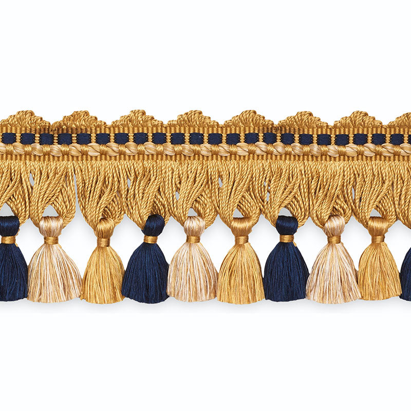 AMANDA TASSEL FRINGE GOLD/NAVY/ECRU